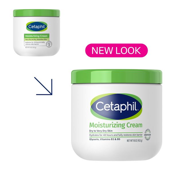 Cetaphil Moisturizing Face and Body Cream for Dry Skin, Unscented - 16oz