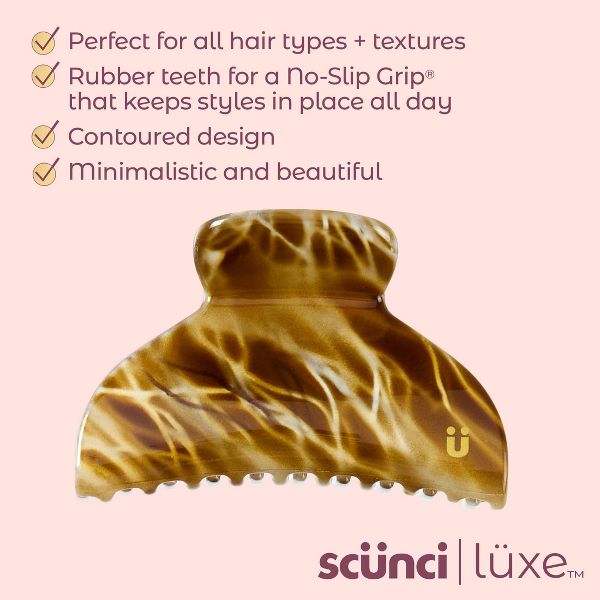 scünci | lüxe No-Slip Grip Mini Classic Claw Clips - Tort & Deep Green - 2pcs