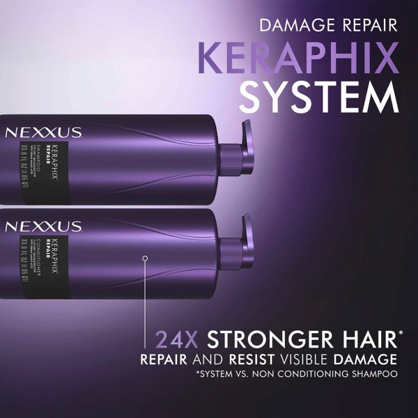 Nexxus Keraphix Shampoo for Damaged Hair with Keratin Protein and Black Rice - Silicone-Free - 33.8 fl oz