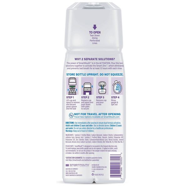 SmartMouth Dry Mouth Mouthwash Re-hydrating Oral Rinse for Dry Mouth and Bad Breath - Mint Flavor - 16 fl oz