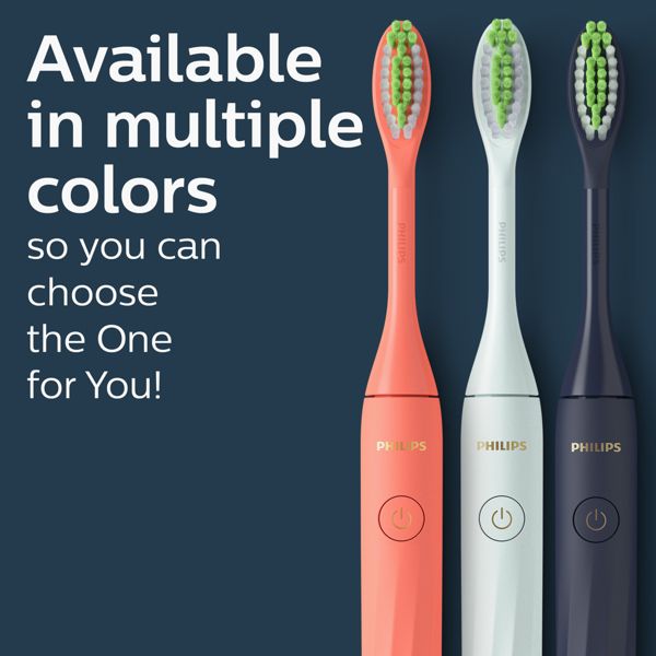 Philips One by Sonicare Battery Electric Toothbrush Model HY1100/01 with Travel Case and Brush Head - Coral