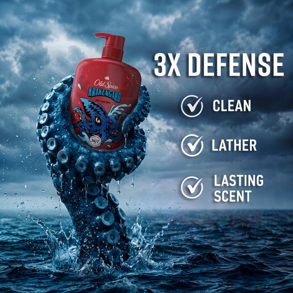 Old Spice Men's Krakenguard Body Wash Pump - Scented - 33.4 fl oz