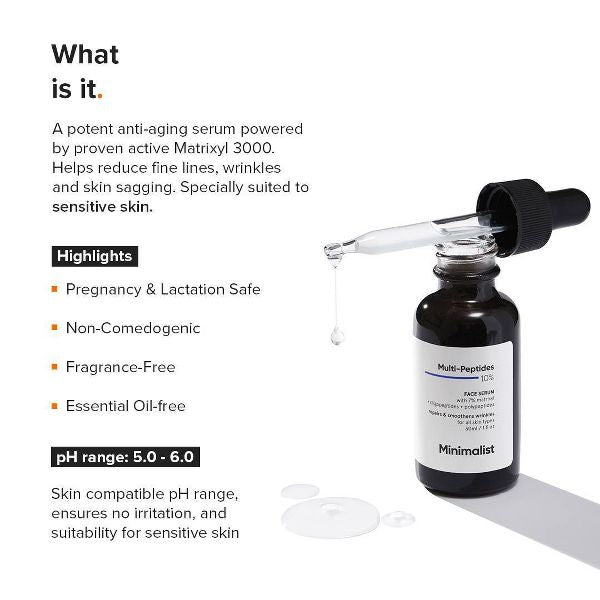 Minimalist Multi-Peptides 10% Face Serum - 1 fl oz