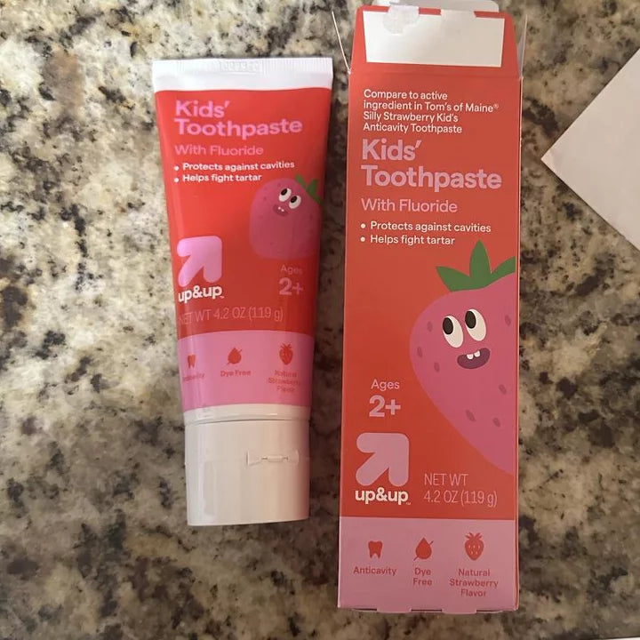 Kids Dye Free/Natural Flavor Toothpaste - Fluoride Strawberry - 4.2oz - up&up™