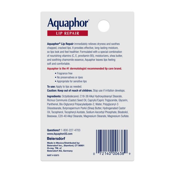 Aquaphor Immediate Relief Lip Repair Balm - 0.35 fl oz