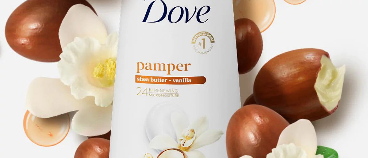 Dove Pamper Body Wash - Shea Butter & Vanilla 24hr Lotion-Soft Skin - 20 fl oz