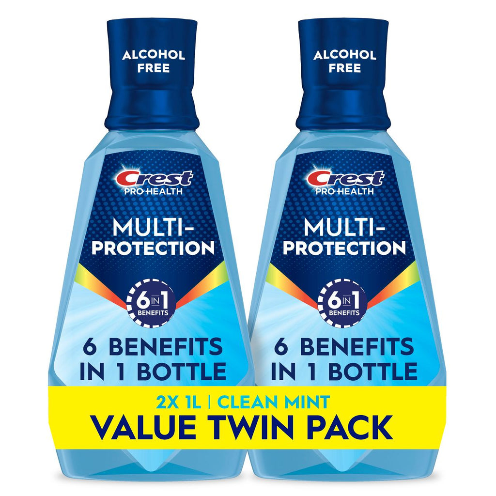 Crest Pro-Health Advanced Multi-Protection Alcohol Free Mouth Wash - Fresh Mint - 1L/2pk