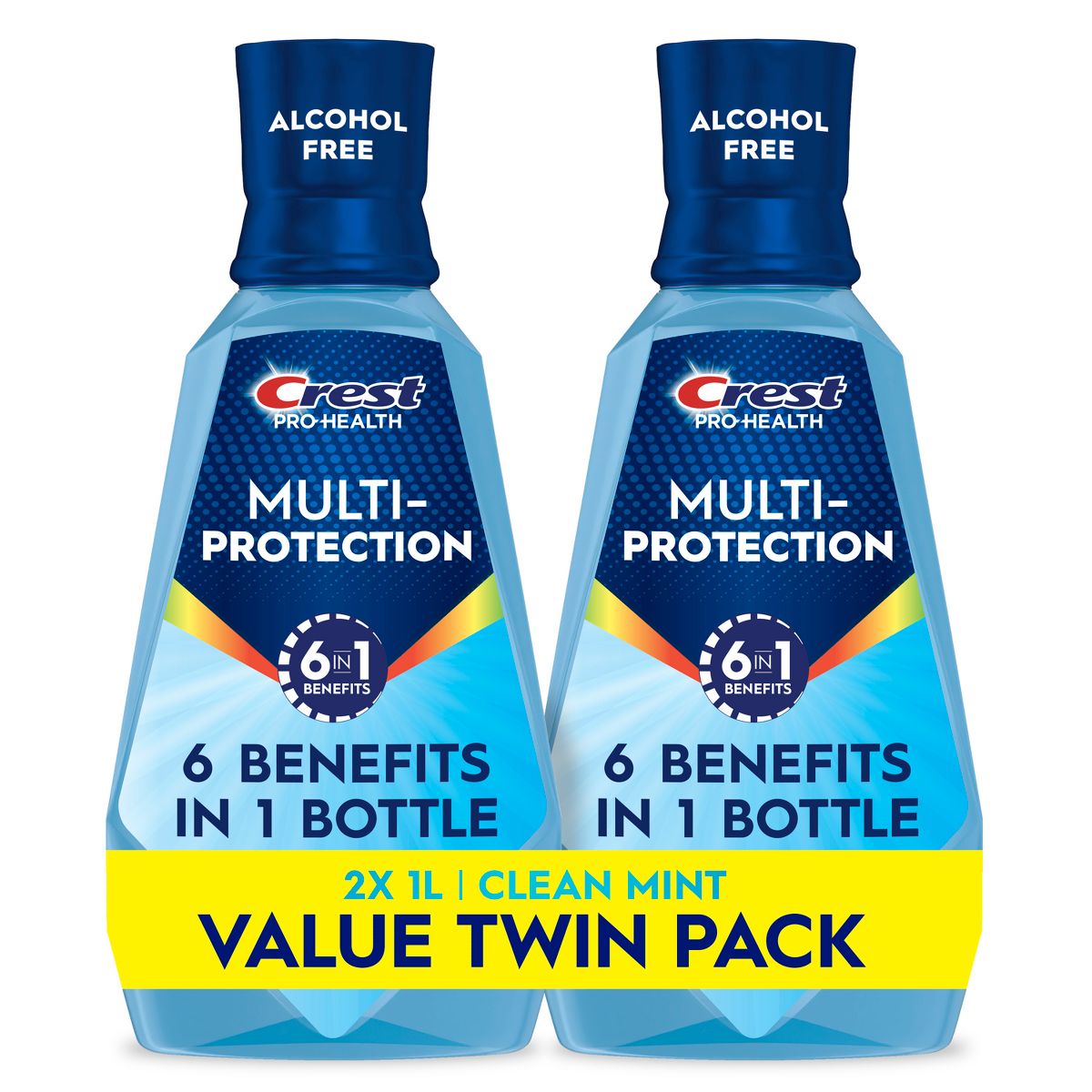 Crest Pro-Health Advanced Multi-Protection Alcohol Free Mouth Wash - Fresh Mint - 1L/2pk