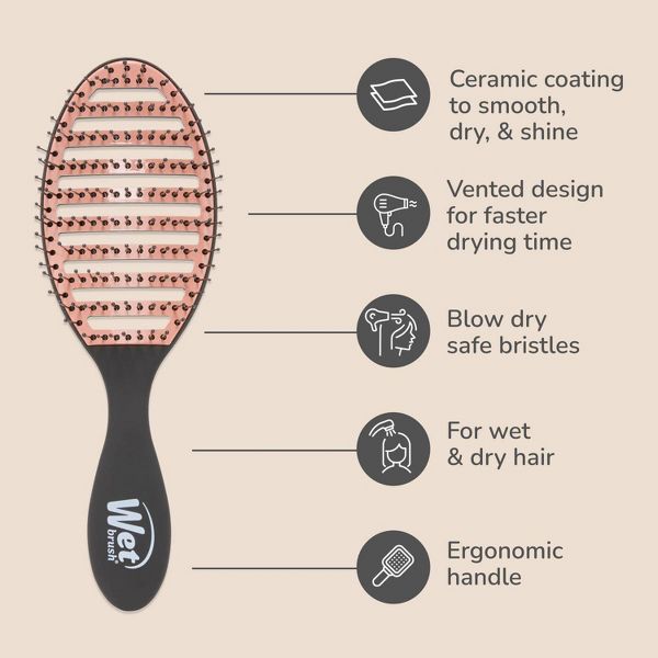 Wet Brush Ceramic Speed Dry Detangling Hair Brush - Black