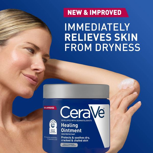 CeraVe Healing Ointment Skin Protectant, Soothes Dry, Cracked and Chafed Skin, Non-Greasy Unscented - 12oz