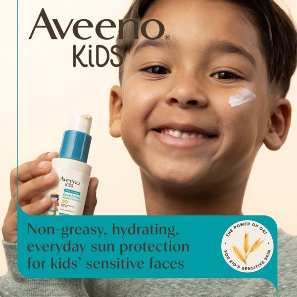 Aveeno Kids' Daily Moisture Face Lotion and Mineral Sunscreen with SPF 30 for Sensitive Skin - Hypoallergenic - 1.5 fl oz