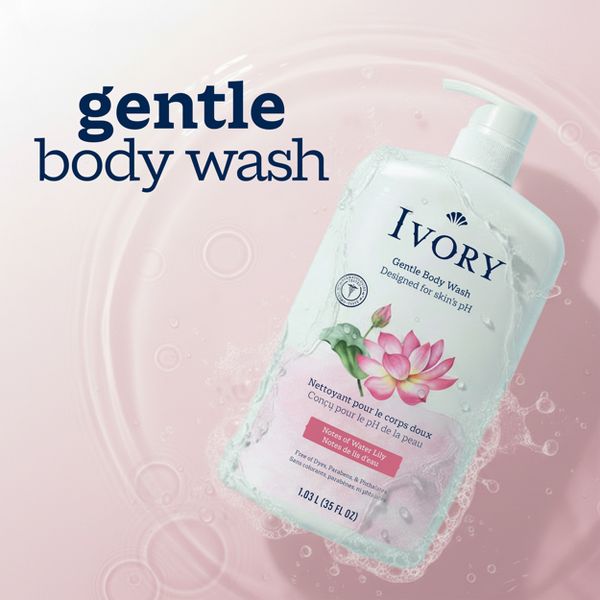 Ivory Mild & Gentle Body Wash - Water Lily Scent - 35 fl oz