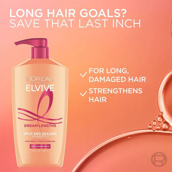 L'Oreal Paris Elvive Dream Lengths Restoring Shampoo for Long, Damaged Hair - 28 fl oz