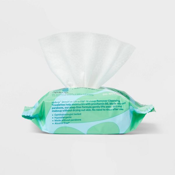 Sensitive Ultra-Soft Makeup Remover Cleansing Towelettes - Unscented - 50ct - up&up™