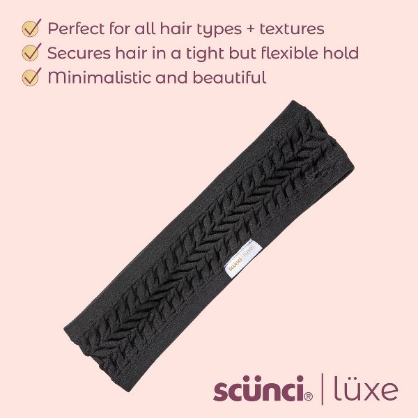 scünci | lüxe Soft Textured Hosiery Headwrap - Black