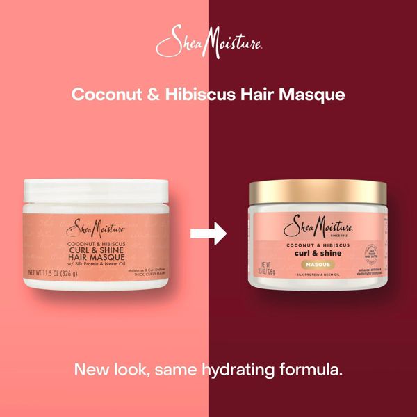 SheaMoisture Coconut & Hibiscus Curl & Shine Hair Mask For Naturally Curly Hair - 11.5oz