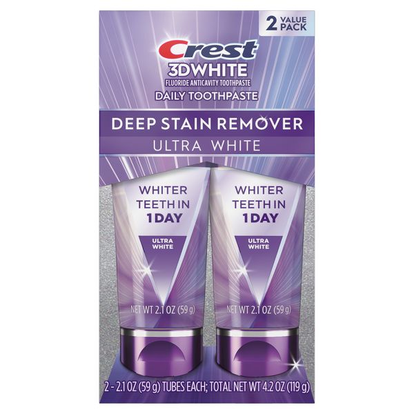Crest 3D White Deep Stain Remover Daily Toothpaste - Ultra White - 2.1oz