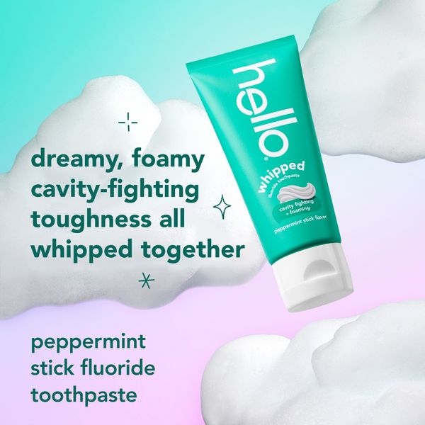 hello Whipped Minty Foam Fluoride Toothpaste - Peppermint Stick - 4oz