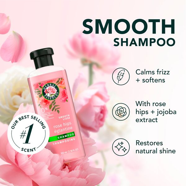 Herbal Essences Travel Size Smooth Shampoo with Rose Hips & Jojoba Extracts - 3.38 fl oz