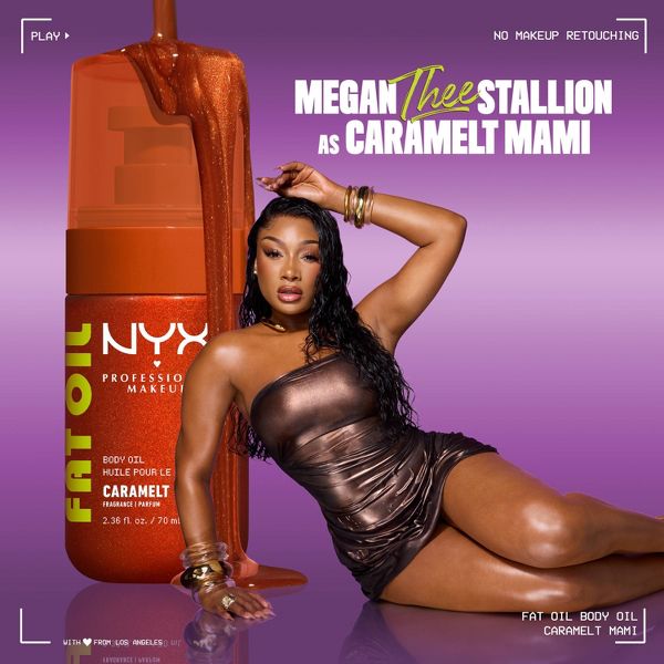 NYX Professional Makeup Fat Oil Body Oil with Vitamin E & Avocado Oil - Caramelt Mami - 0.68 fl oz