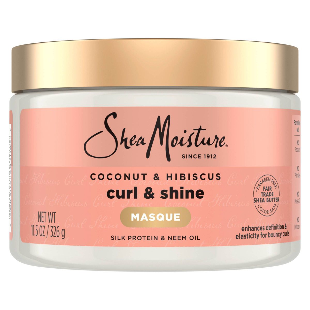 SheaMoisture Coconut & Hibiscus Curl & Shine Hair Mask For Naturally Curly Hair - 11.5oz