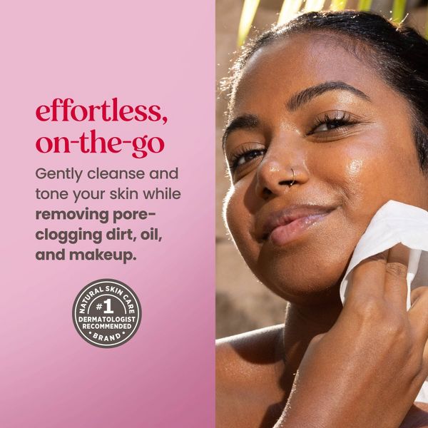 Burt's Bees Facial Cleansing Towelettes Micellar Makeup Remover Wipes - Rose - 30ct