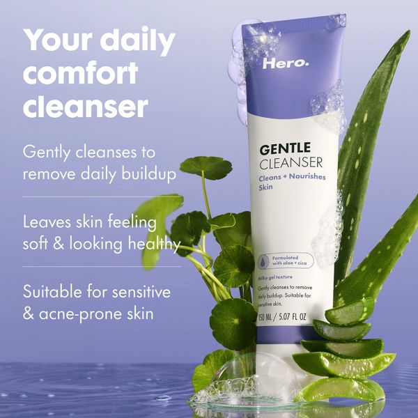 Hero Cosmetics Gentle Facial Cleanser for Sensitive Skin - 5 oz
