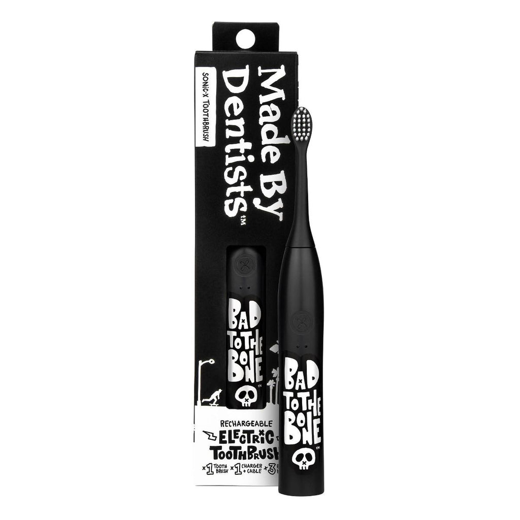 Made by Dentists Sonic Bad to the Bone Tween Rechargeable Electric Toothbrush with Timer and 3 Heads