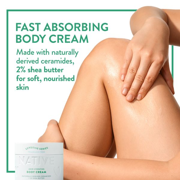 Native Sensitive Series Body Cream - Hypoallergenic - Fragrance Free - 12oz