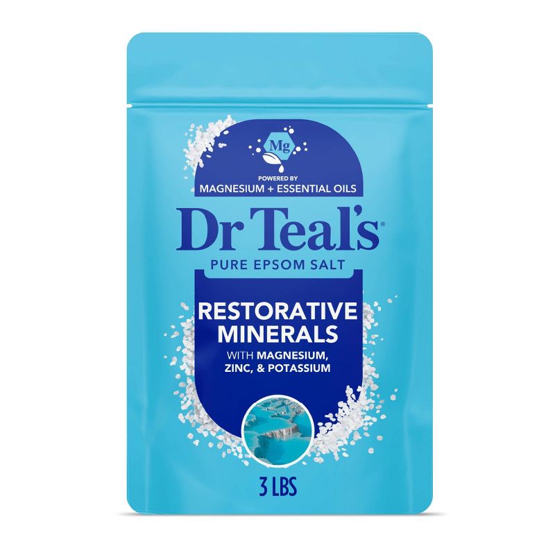 Dr Teal's Epsom Salt Magnesium Soak Restorative Minerals with Potassium & Zinc - 3lbs