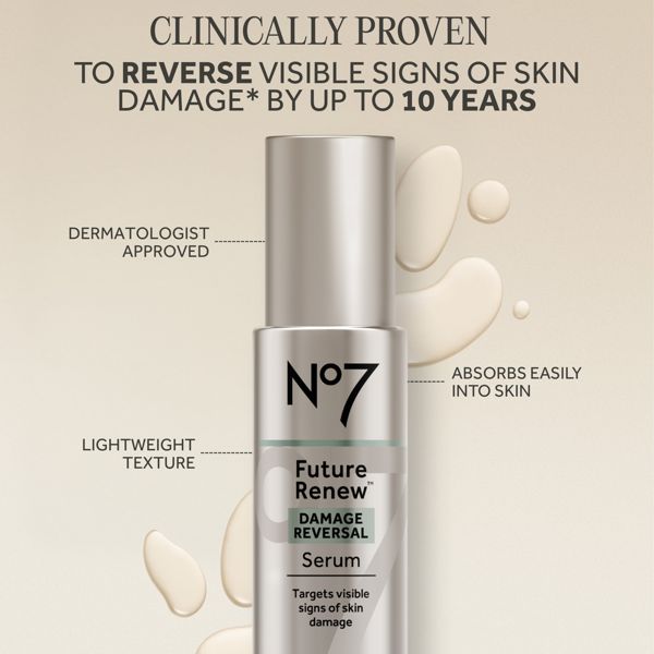 No7 Future Renew Damage Reversal Face Serum - 0.85 fl oz