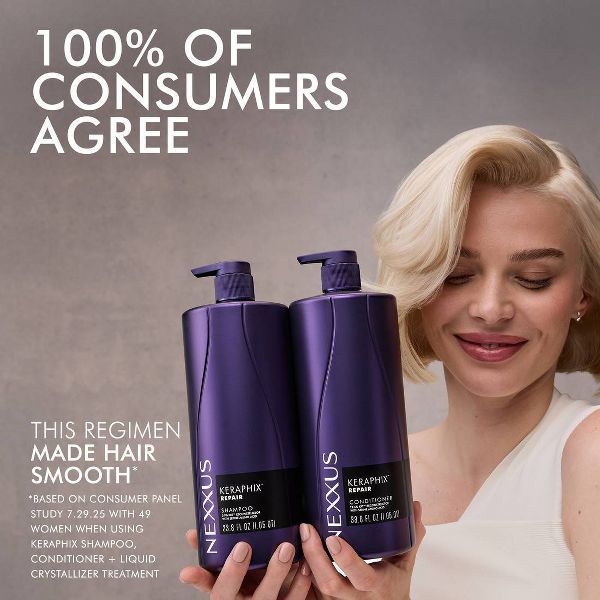 Nexxus Keraphix Shampoo for Damaged Hair with Keratin Protein and Black Rice - Silicone-Free - 33.8 fl oz