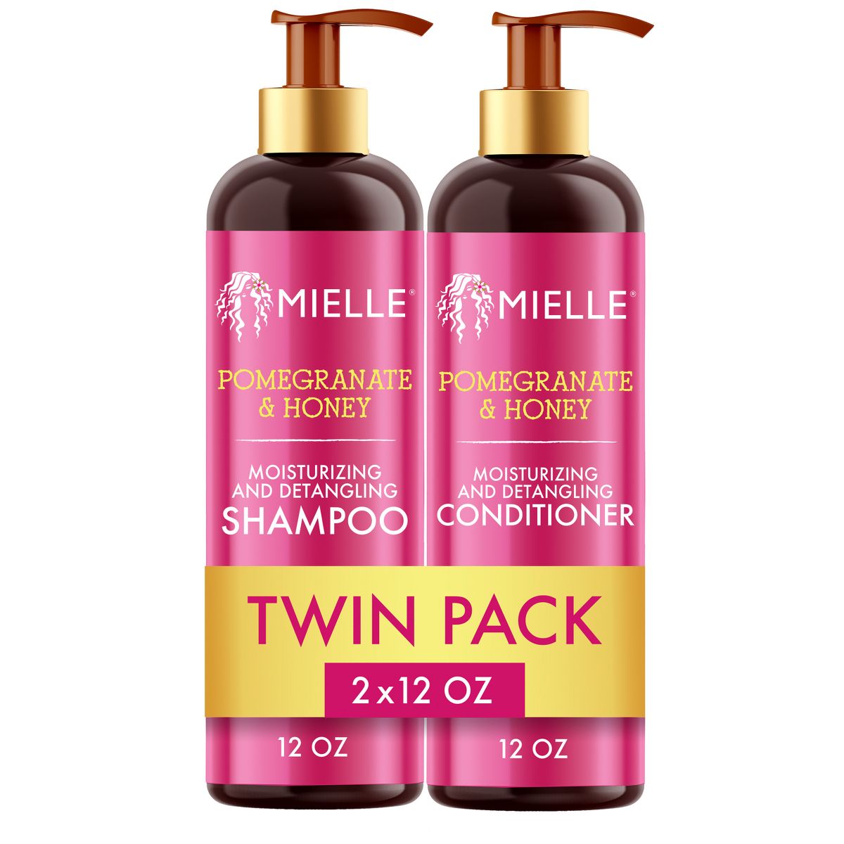 Mielle Organics Pomegranate and Honey Shampoo and Conditioner Set - 24 fl oz