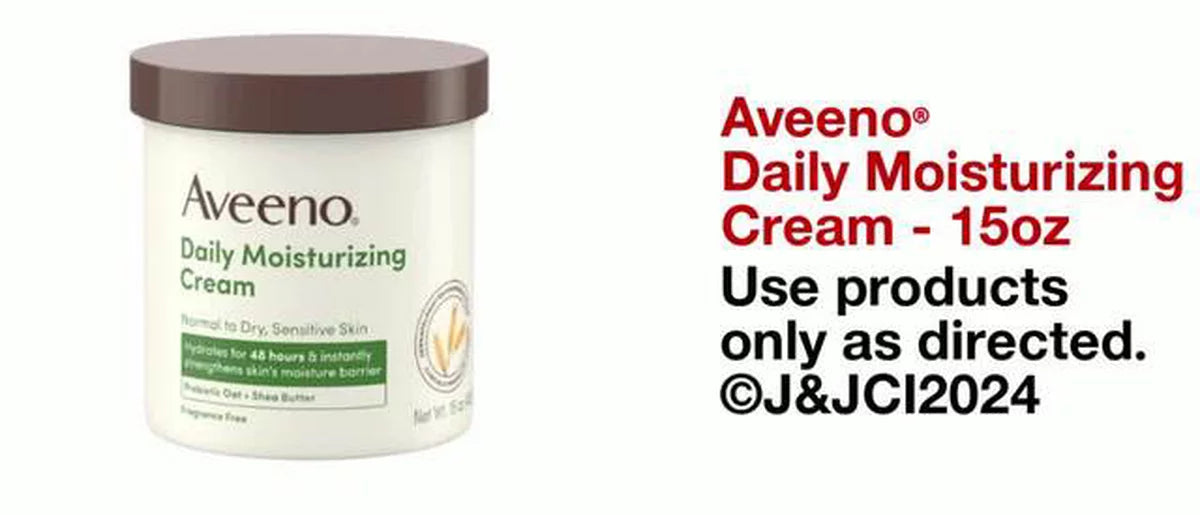 Aveeno Daily Moisturizing Cream - Fragrance Free - 15oz