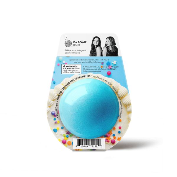 Da Bomb Bath Fizzers Cake Blue Confetti Bath Bomb - 3.5oz