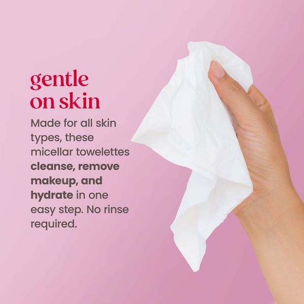 Burt's Bees Facial Cleansing Towelettes Micellar Makeup Remover Wipes - Rose - 30ct