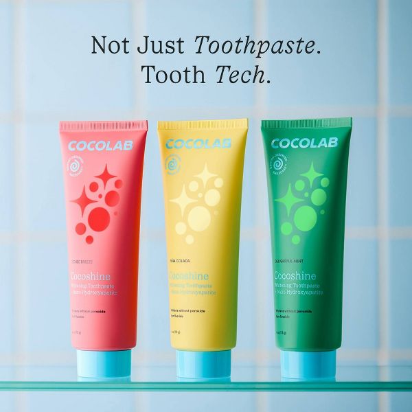 Cocolab Cocoshine Whitening Non-Fluoride Nano Hydroxyapatite Toothpaste - Delightful Mint - 4oz