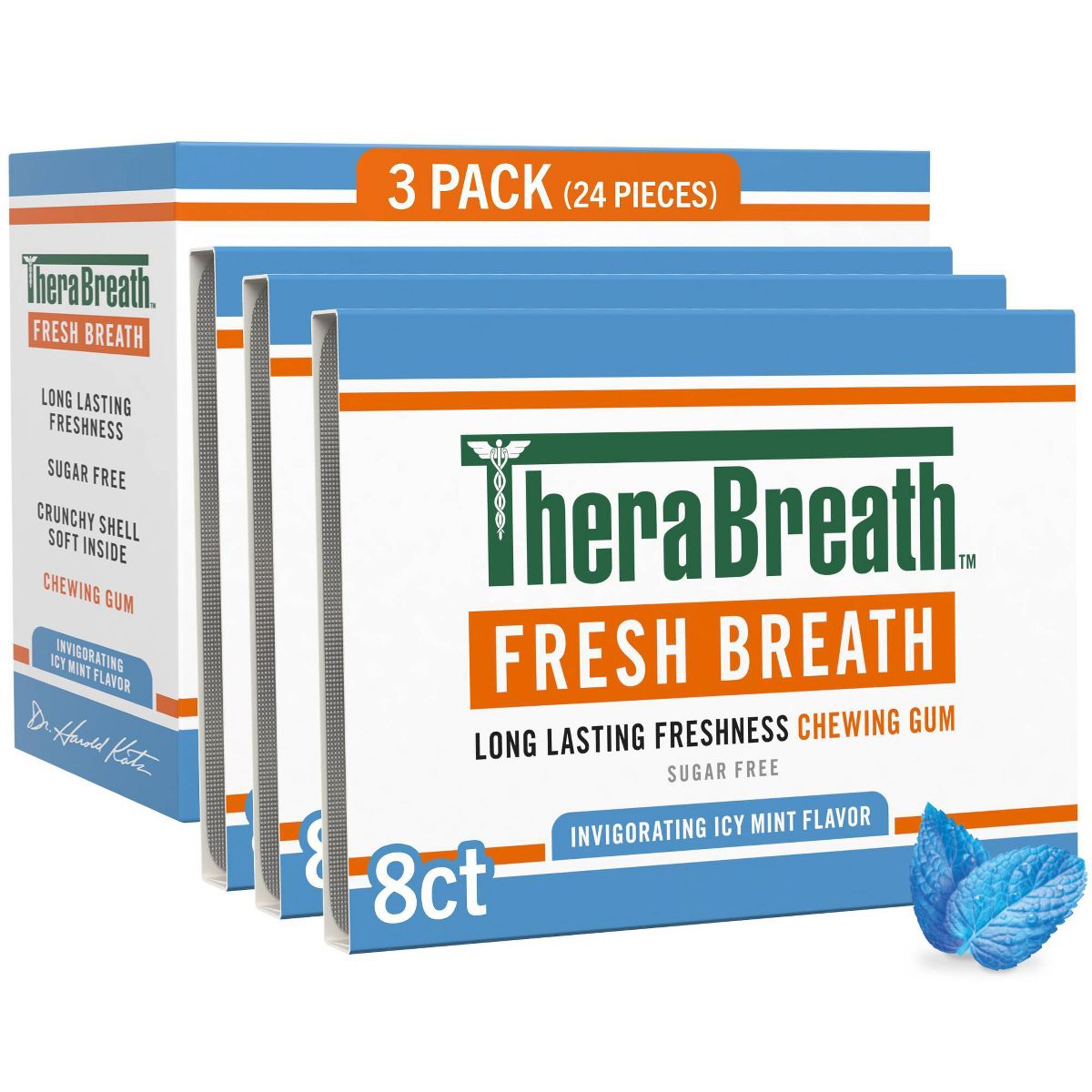 TheraBreath Gum Icy Mint Breath Freshener - 24ct