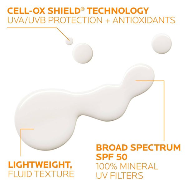 La Roche Posay Anthelios Ultra-Light Fluid Mineral Face Sunscreen with Zinc Oxide – SPF 50 - 1.7 fl oz