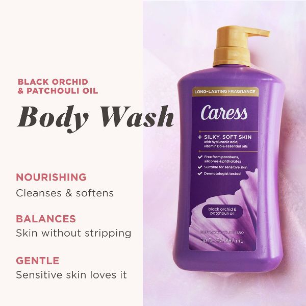 Caress Women's Body Wash - Shea Black Orchid - 30 fl oz