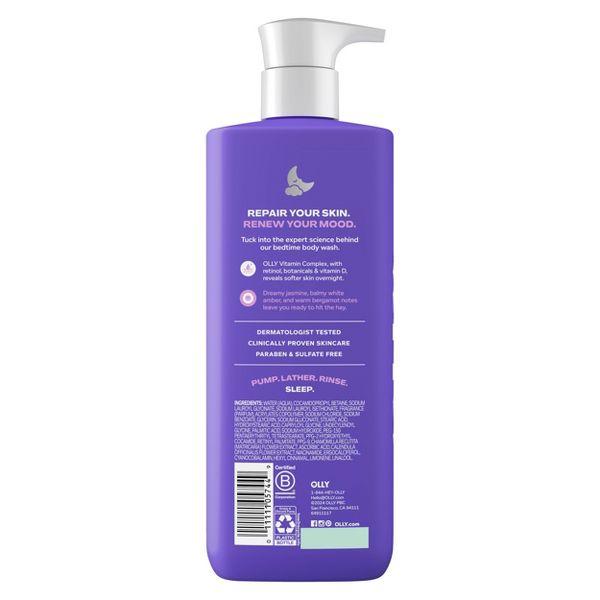 OLLY Renew Mood and Skin Vitamin-Infused Body Wash - Jasmine Bergamot - 17 fl oz