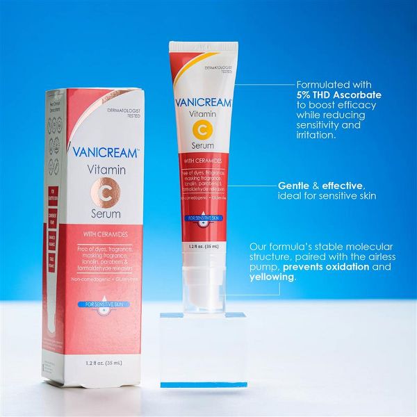 Vanicream Vitamin C Face Serum with Ceramides for Sensitive Skin - Unscented - 1.2 fl oz