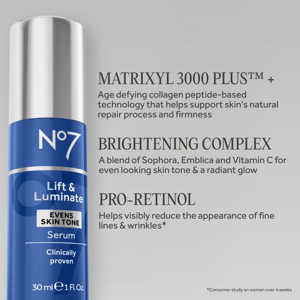 No7 Lift & Luminate Anti-Aging Face Serum - 1 fl oz