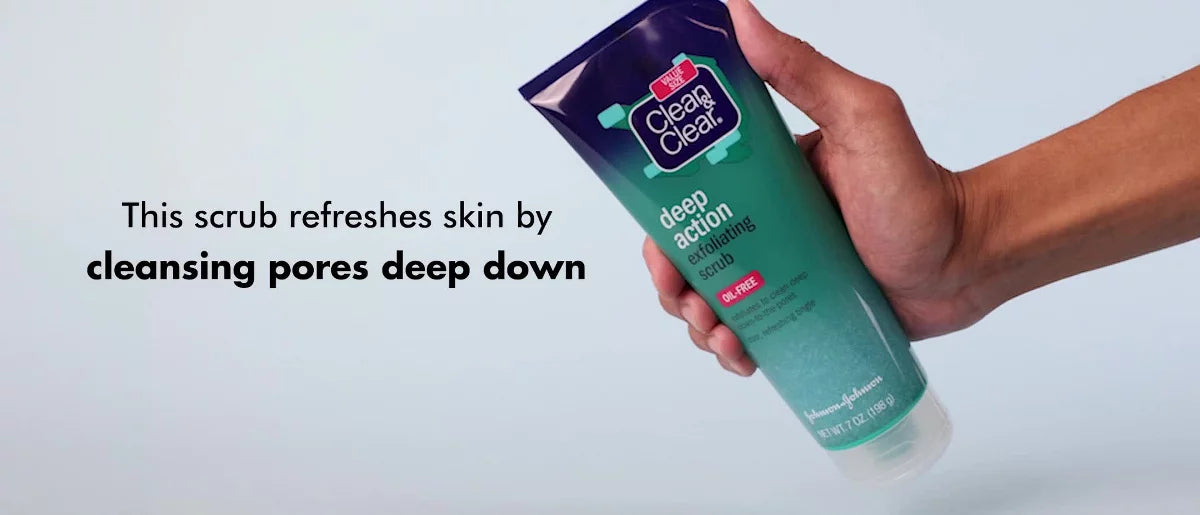 Clean & Clear Oil-Free Deep Action Exfoliating Facial Scrub for Smooth Skin - 7 fl oz