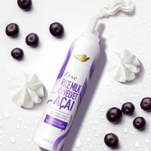 Dove Beauty Whipped Shower Foam - Rice Milk & Velvet Acai - 10.3oz