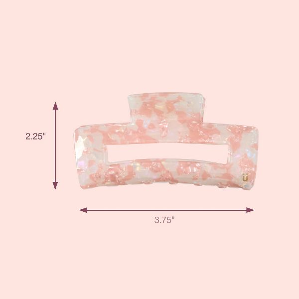 scünci | lüxe Acrylic Open Cut Rectangle Claw Clip - Pink