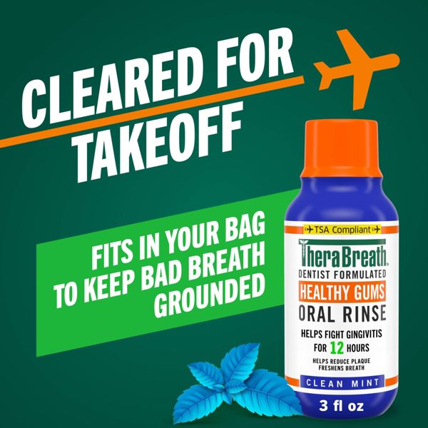 TheraBreath Healthy Gums Mouthwash Antigingivitis - Clean Mint - 16 fl oz
