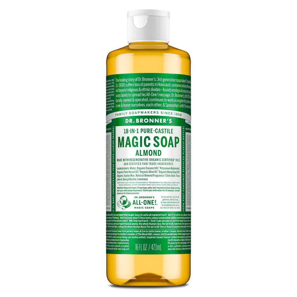 Dr. Bronner's Magic Pure Castile Liquid Soap Bodywash - Almond - 16 fl oz