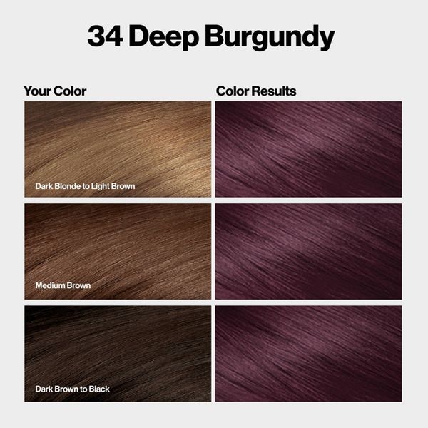 Revlon ColorSilk Permanent Hair Color with Bond Repair Complex - 34 Deep Burgundy - 4.4 fl oz: Ammonia-Free, For All Hair Types