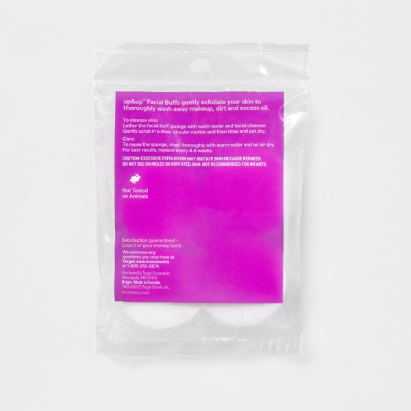 Facial Buff Sponges - 12ct - White - up&up™